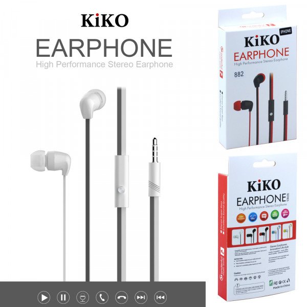 Wholesale KIKO 882 Stereo Earphone Headset with Mic (882 White)